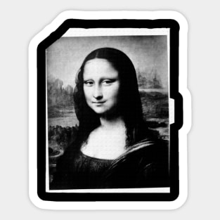 Black and White Davinci Mona Lisa Sticker